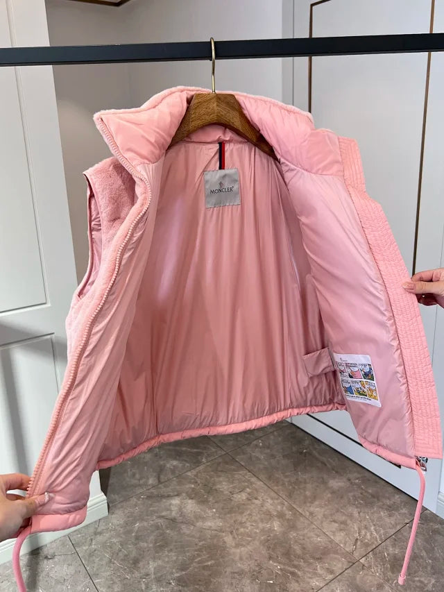 Pink Plush Puffer Vest
